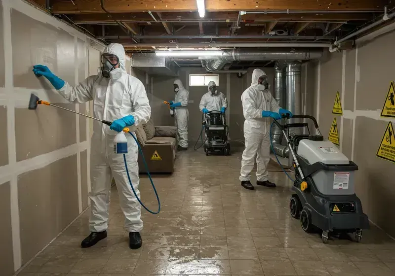 Basement Moisture Removal and Structural Drying process in Lake City, MN